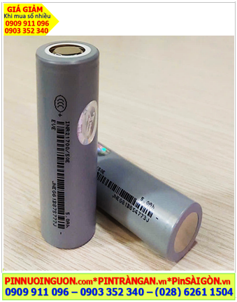 EVE INR21700/50E, Pin sạc 3.7v Lithium Li-ion EVE INR21700/50E (5000mAh, Xả 15A) chính hãng